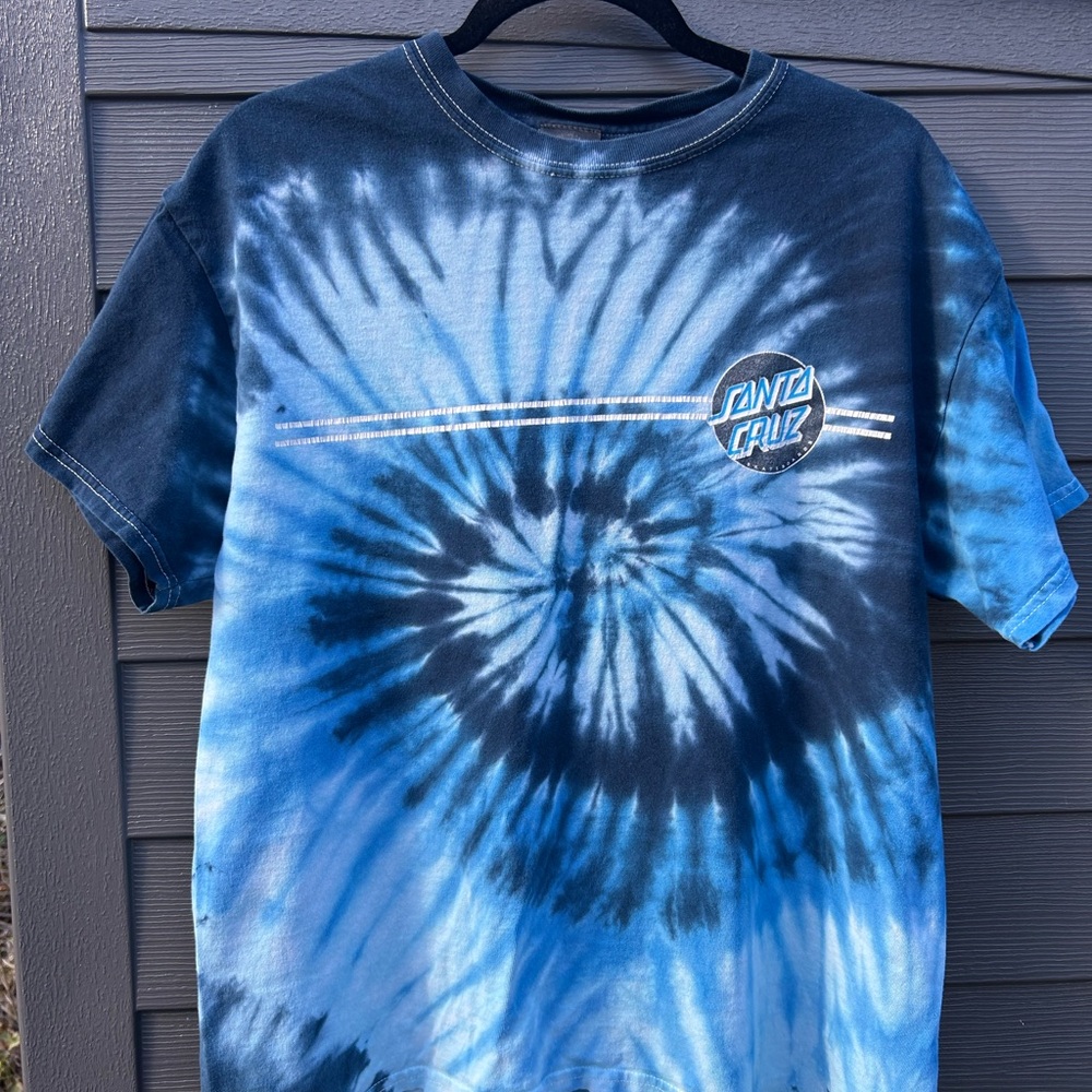 Santa Cruz Navy Blue Fade Logo T-Shirt
